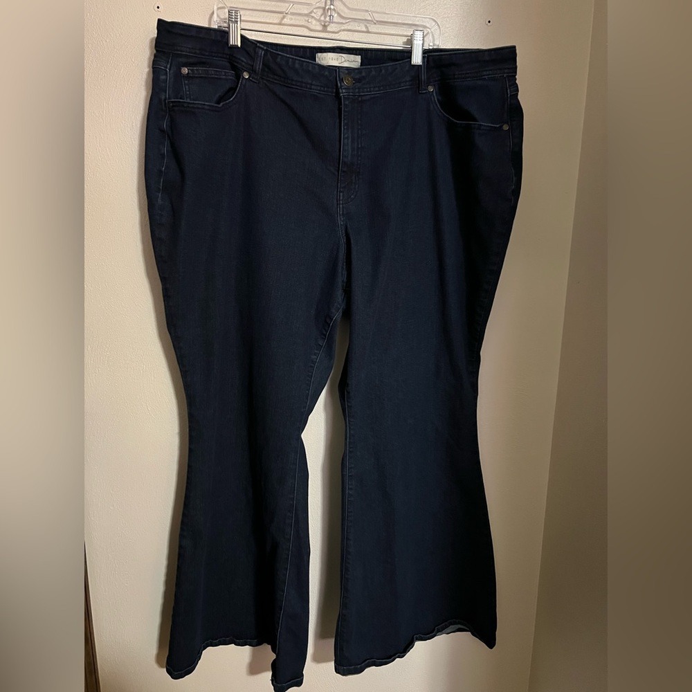 CATO C EST. 1946 Classic Flare Leg Denim Jeans Dark Wash Hi Rise Womens Size 26W